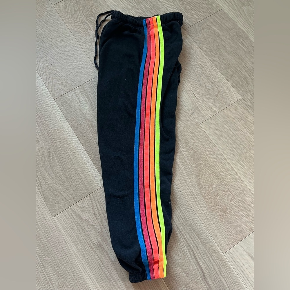 Aviator Nation Women’s XS Neon 5-Stripe Sweatpants